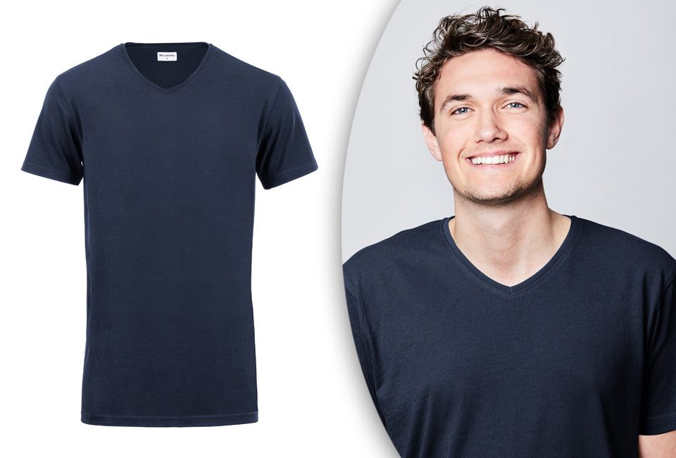 Milanoro 4 pak - T-shirt - Maat S - Extra lang v-hals 100 procent katoen