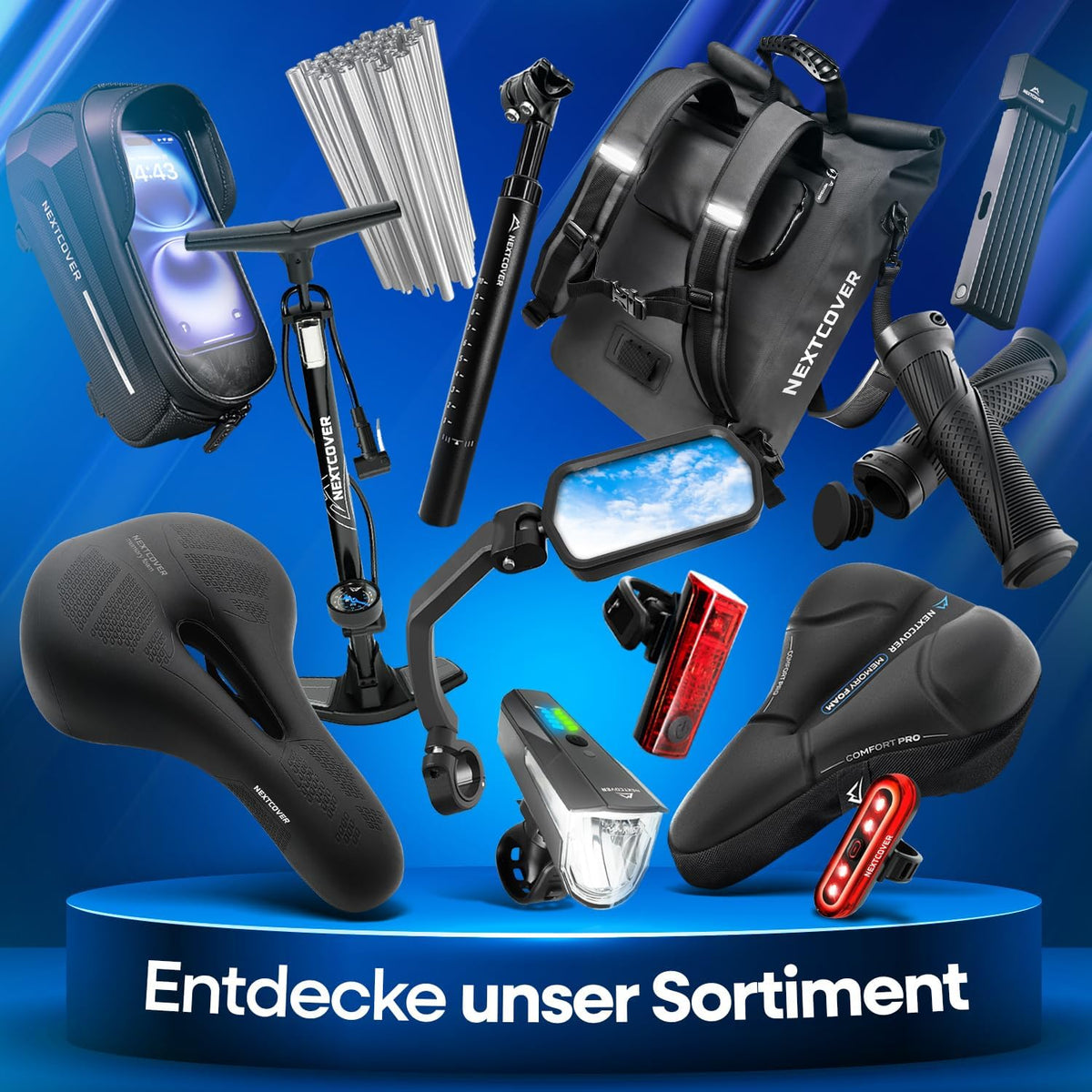 NEXTCOVER® Fietsslot LockOne met sleutel I - [VEILIG] Fietsslot hoge veiligheid I robuust & duurzaam kettingslot fiets I Fietsslot, fietsslot 3 sleutels