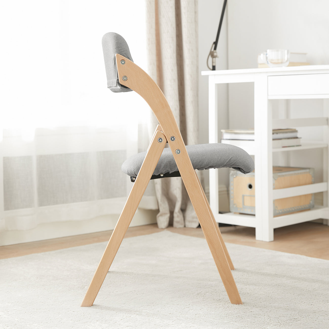 SoBuy Klapstoel met gestoffeerde zitting - Max. 120 kg - Grijs