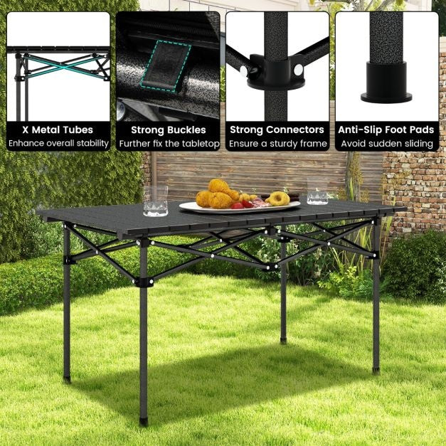 Coast Campingtafel Aluminium met draagtas - 95 x 55 x 50 cm - Max. 60 kg - Zwart