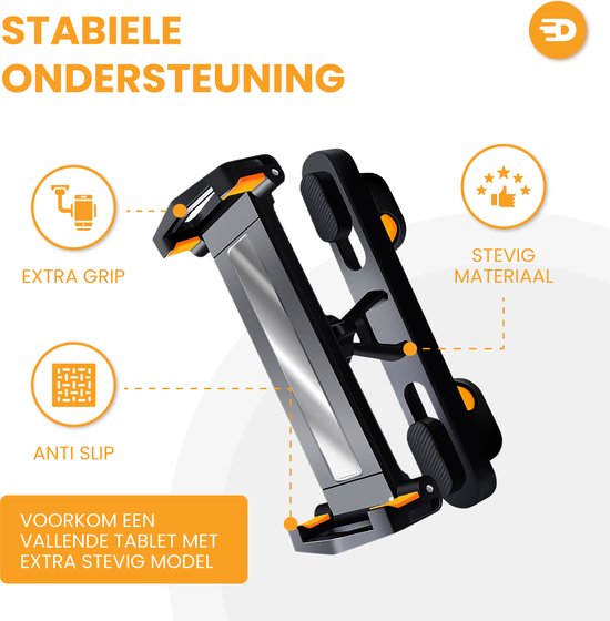 Drivv Tablet Houder Auto - Universeel - 360 Graden Draaibaar - Antislip - Zwart