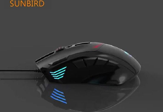 HXSJ S600 Pro Optisch Gaming Muis - Programmeerbaar - RGB licht - Ergonomisch - 7200DPI - Zwart