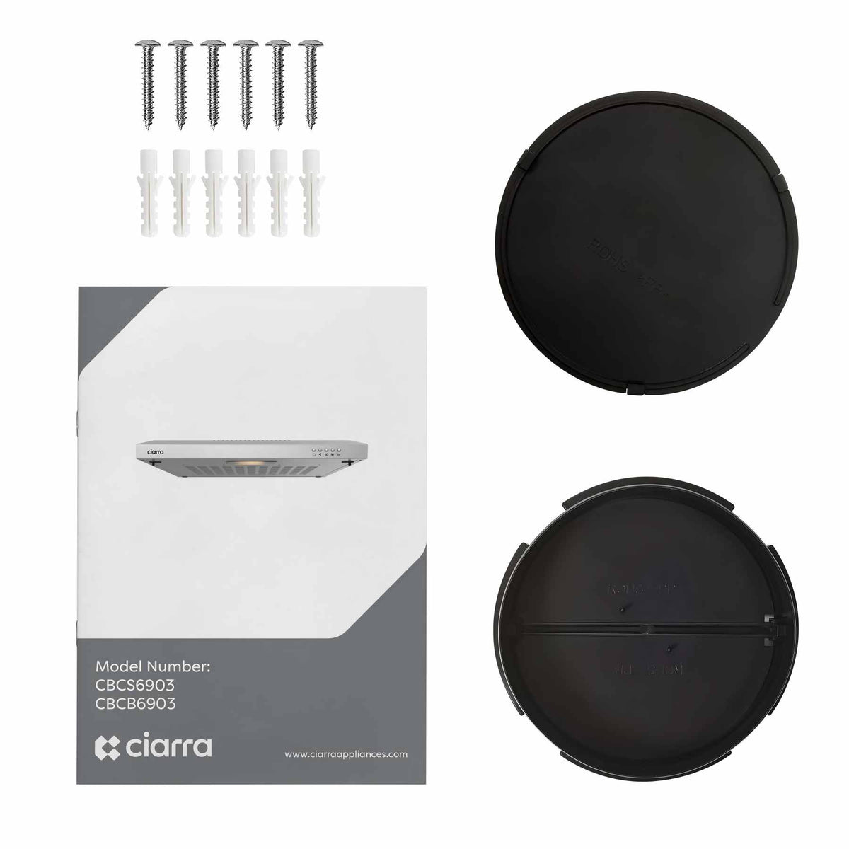 Ciarra CBCB6903 afzuigkap - 60 cm - zwart
