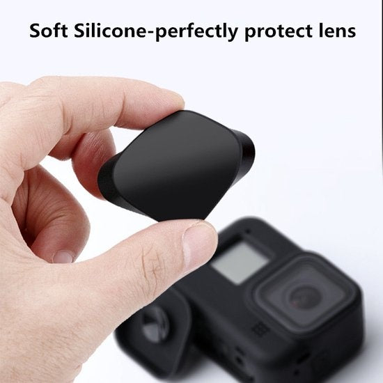 Garpex® Siliconen Case voor GoPro HERO 8 - Rubberen Beschermhoes - Inclusief lensbescherming - Zwart