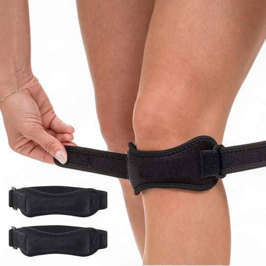 Alyze Patella Brace - 2 Pack - Verstelbaar - Knie - Patella bandje - Ergonomisch ontwerp - Zwart - Ondersteuning voor sport - Braces - Band - Knee