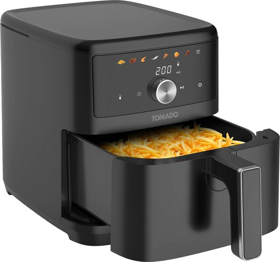 Tomado TAF6001B - XXL Airfryer - 6 liter - Hetelucht friteuse - 1000 gr friet - Digitaal display - Zwart