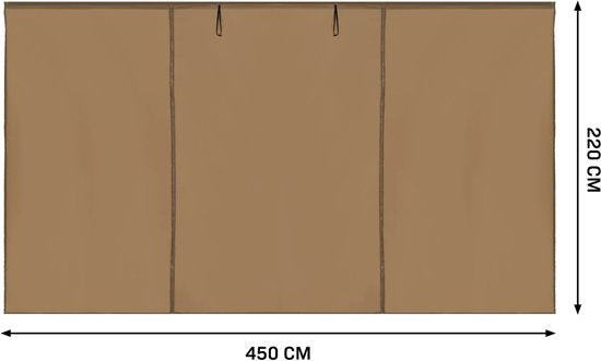 VONROC Zijwanden Set - 3x4.5M - Voor Premium Partytent PT502XX - Waterdicht - 50+ UV Be-scherming - Beige