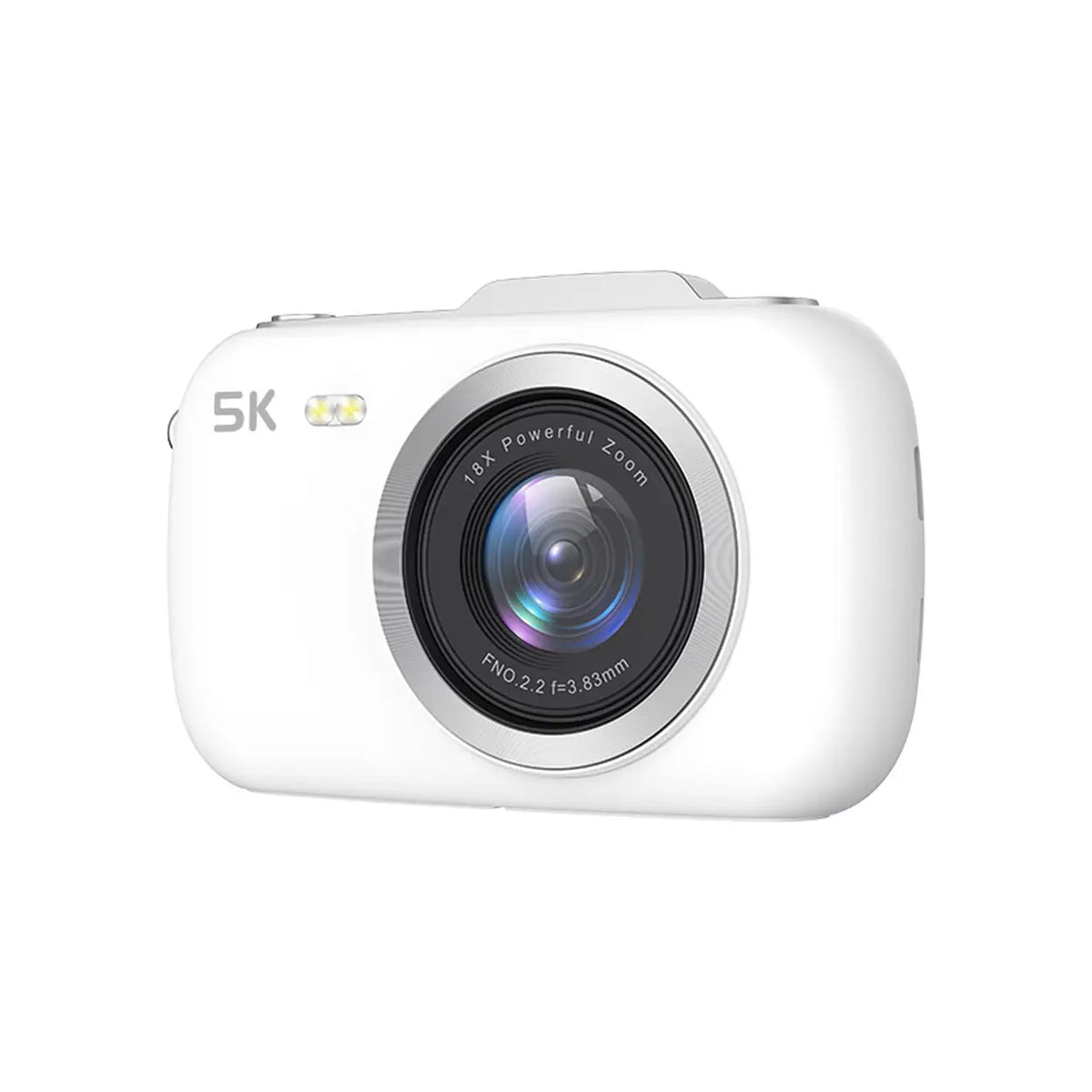Komery Digitale Vlogcamera G7 - Wit - 5K Video - 80 MP Foto - 18x Zoom - Compact Point-and-Shoot