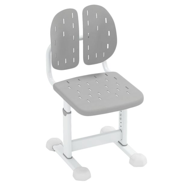 Coast Verstelbare Kinderstoel - Dubbele rugsteun - verstelbaar - Ergonomisch - Metalen frame - 100 kg draagvermogen - Grijs
