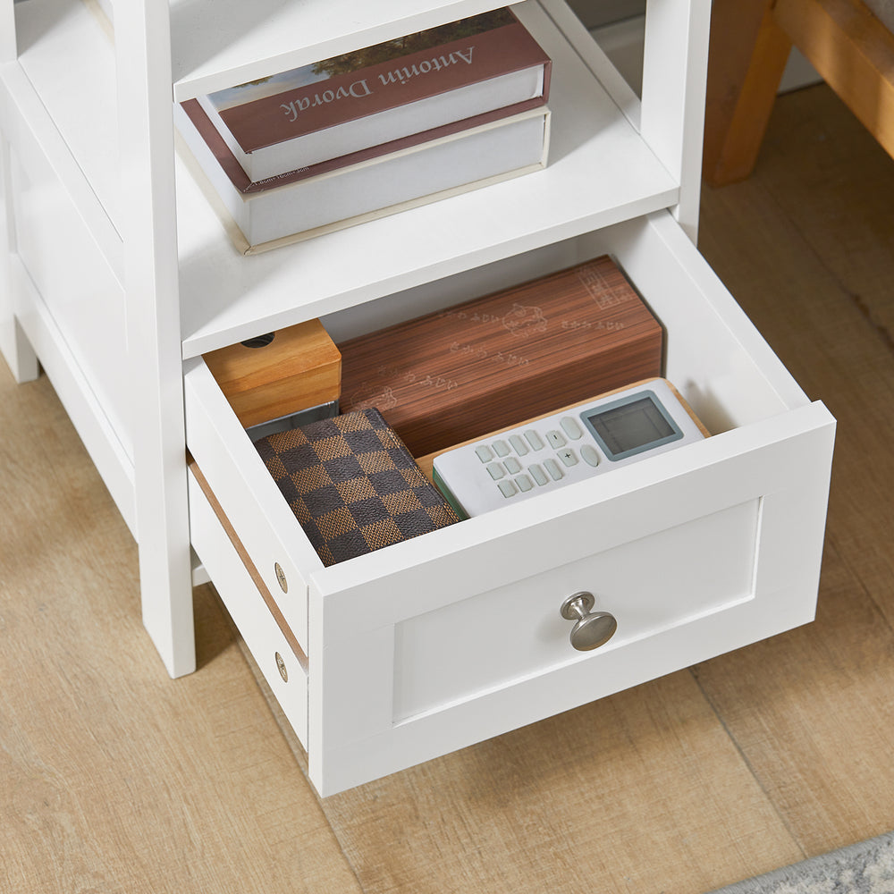 SoBuy Hoog bijzetkastje - Kantoor opbergmeubel - Max. 45KG - 30 x 28 x 74 cm - Wit