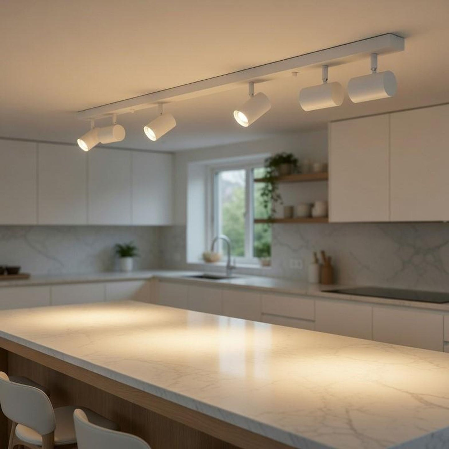 MasterLED Richi Plafondspot 6-lichts Wit GU10 - Draai- en Kantelbaar - 125,5x5,5x14,8 cm
