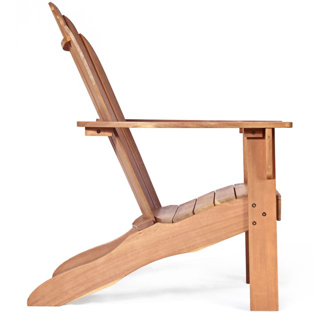 Coast Buiten Hout Adirondack Stoel 69x88x103 cm - Natuurlijk Acaciahout – Tuinstoel voor Terras, Balkon en Tuin