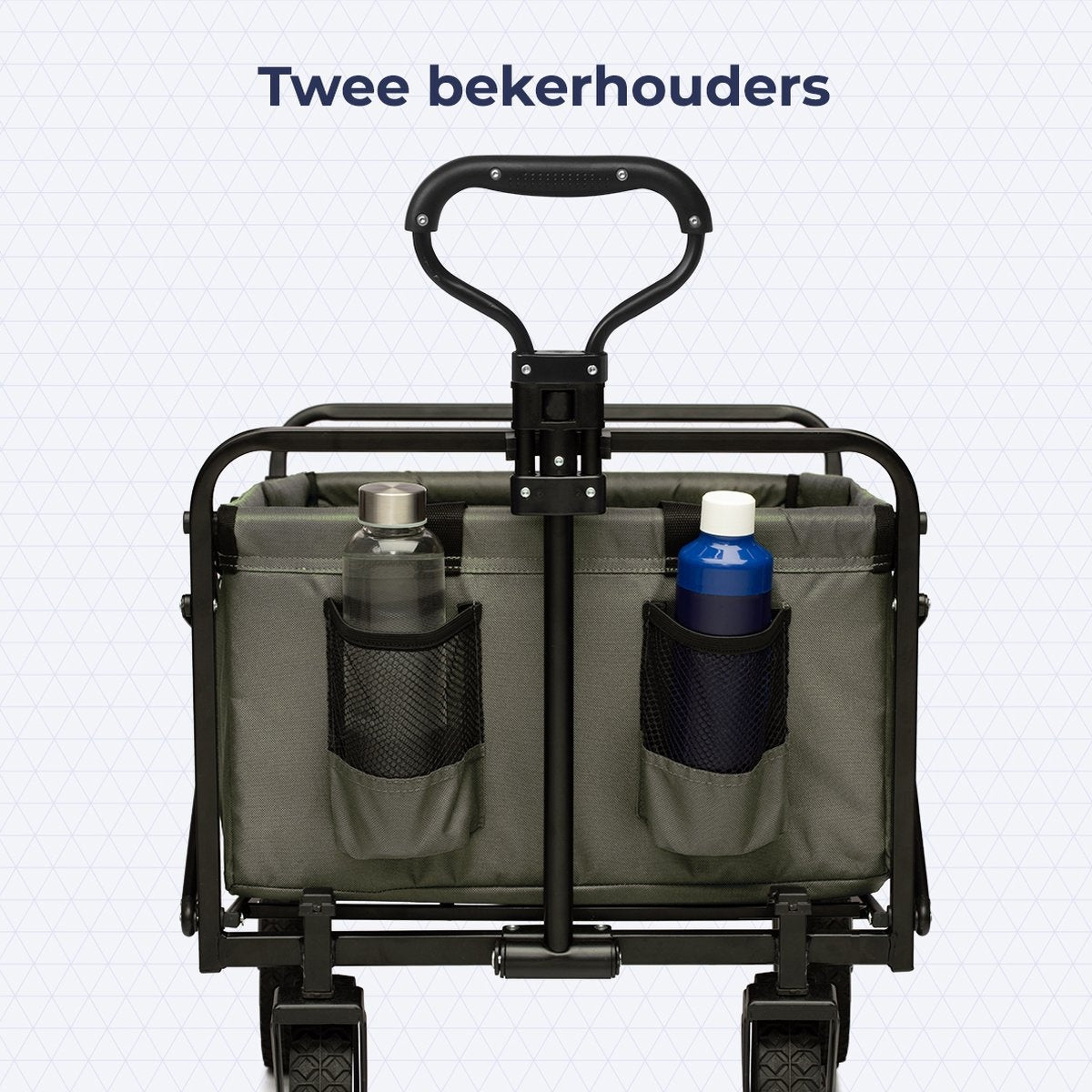 LifeGoods Bolderkar - Opvouwbaar - Draaibare wielen - 2 Standen - 70KG Draagkracht - Groen