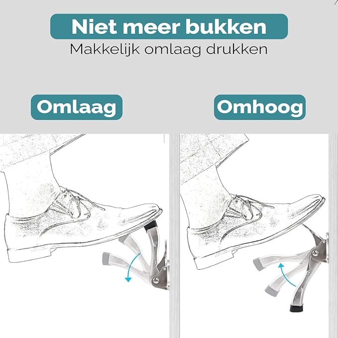 Essible Deurstopper RVS Brons – 13 x 4 cm – Verstelbare Deurvastzetter met Voetbediening