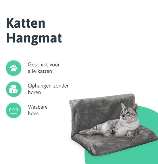LBB Katten Hangmat voor Radiator - Mand en bed - kat - Radiatorhangmat - Grijs