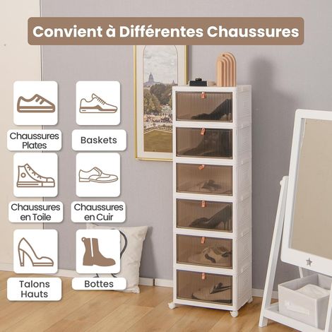 Opvouwbare Opbergboxen met Wielen - 40 x 37,5 x 123 cm - Magnetische Deuren