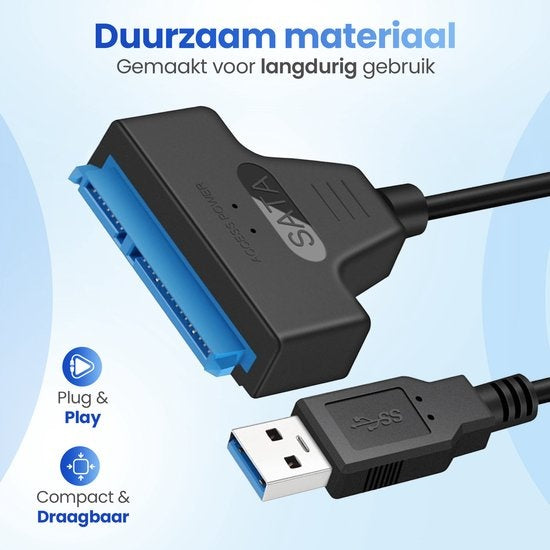 Garpex® USB 3.0 naar SATA Adapter - Datakabel voor harde schijven - SATA 7+15 22 Pin Kabel