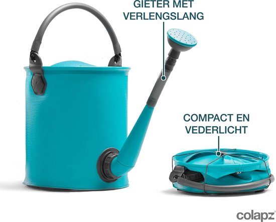 Colapz Opvouwbare Emmer en Gieter 9L - Jerrycan met Kraantje 7 tot 9 liter - Emmer met Deksel Afsluitbaar - Blauw - BPA-vrij - 27 x 22 x 22 cm - Kamperen met Caravan en Camper in 2025