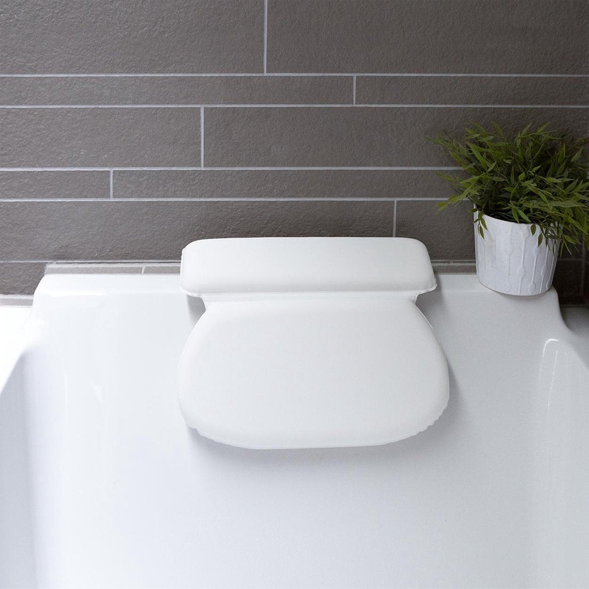 LifeGoods Badkussen - met Anti Slip Zuignappen - voor in Bad en Jacuzzi - Wit