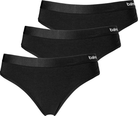 Apollo Dames String Zwart Bamboe 3-pack - Maat XL