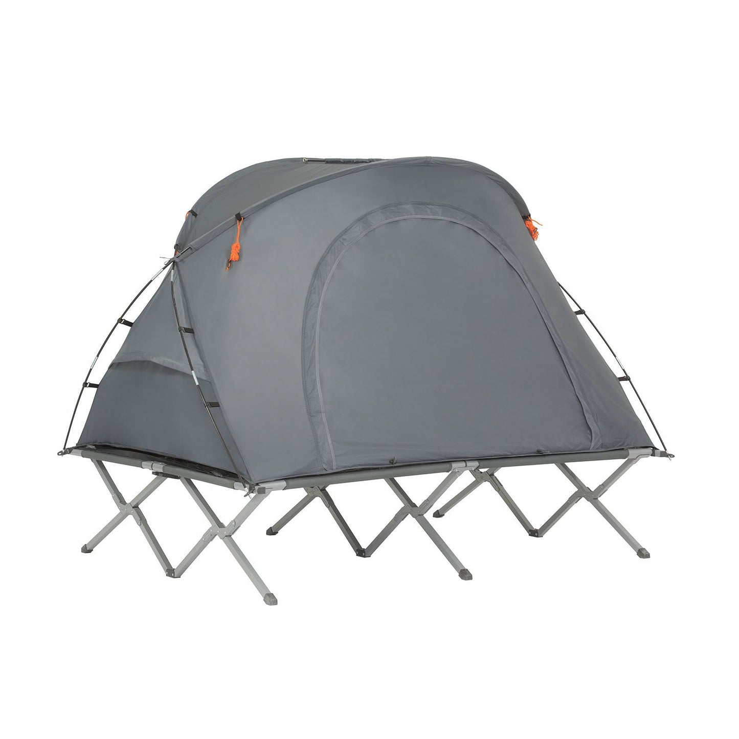 SoBuy Kampeertent - OGS60-L-HG - 2-Persoons - Opvouwbaar - Incl. Bed - 194 x 145 x 157 cm - Grijs