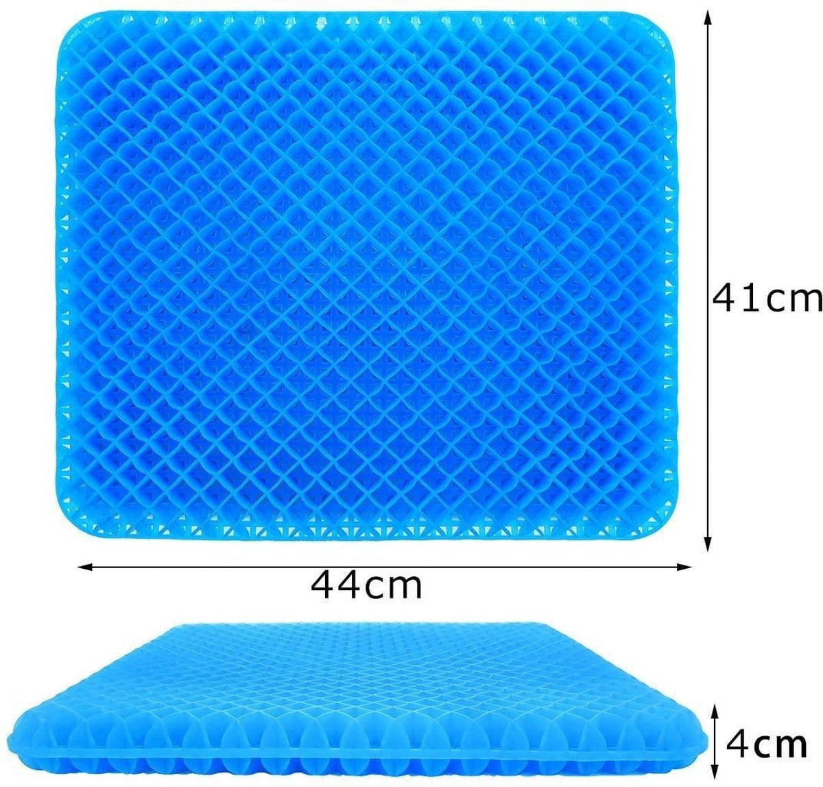 Fuegobird Gelkussen - Ergonomisch kussen - Zitkussen orthopedisch - Dubbellaagse honingraatstructuur - Met Kussenhoes - Blauw