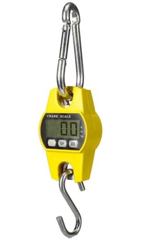 Perel Kraanweegschaal 300 kg – Digitaal – LCD Display – Geel/Zwart – 14 × 8,2 × 4,8 cm