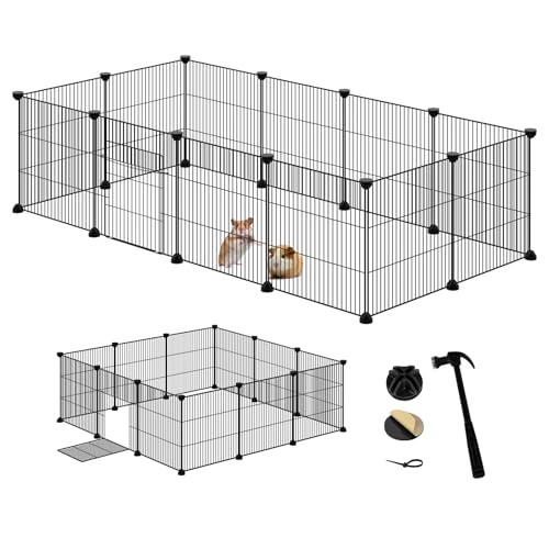 Eugad Modulaire Omheining voor Kleine Huisdieren Zwart 142 x 72 x 36 cm
