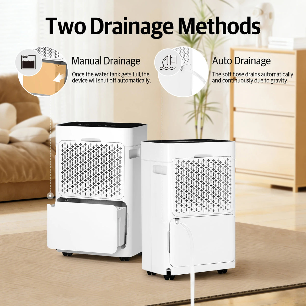 Truliva Luchtontvochtiger 25 L/dag - Wasdroogfunctie - Auto Defrost - R290 - 2,8 L Watertank - 32 x 28 x 52,7 cm