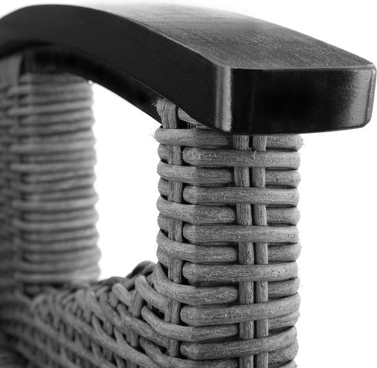 tectake® - Wicker stoel tuinstoel terrasstoel - Rosarno - grijs - 404806 - poly-rattan