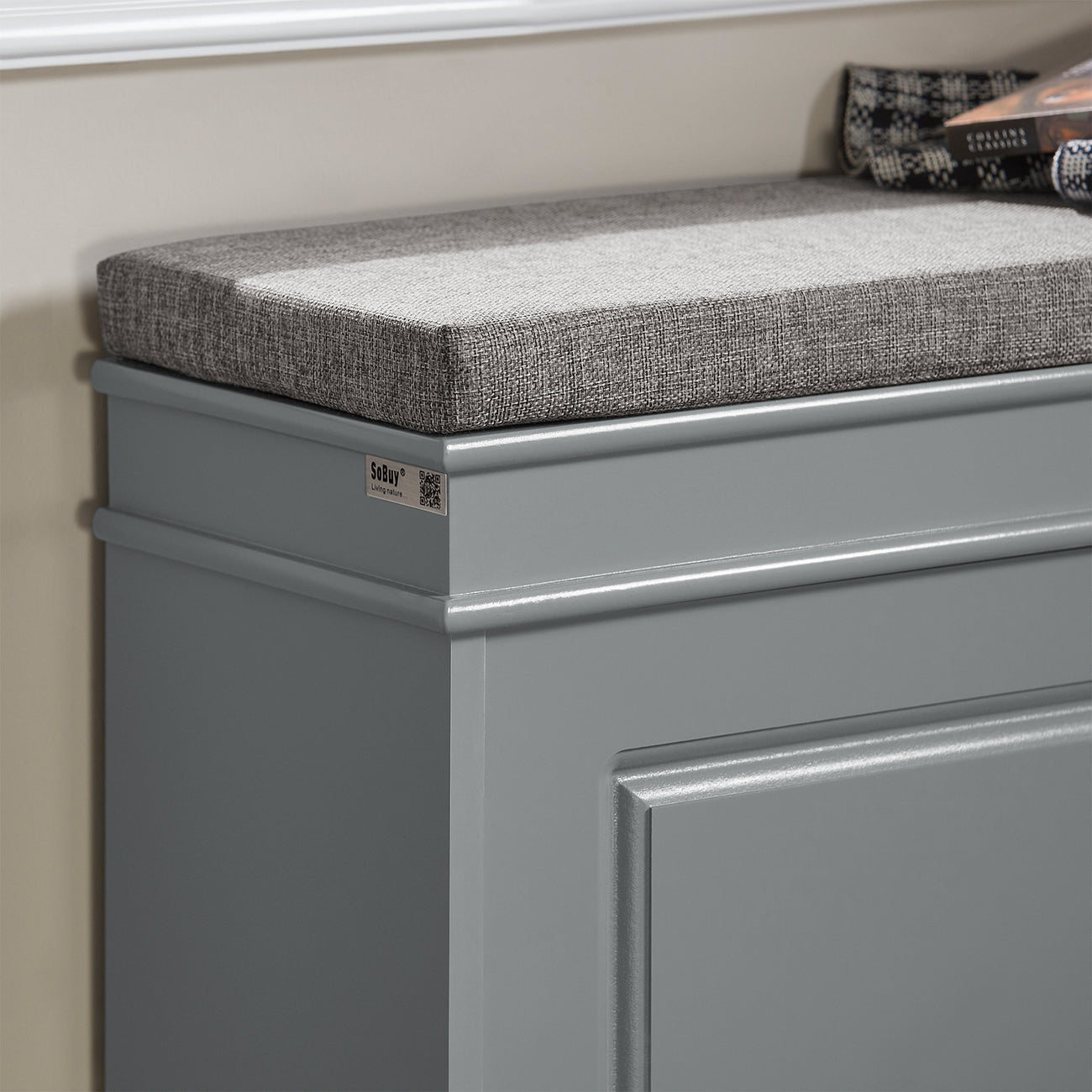 SoBuy FSR82-K-HG Schoenenkast met Zitvlak - 75 x 24 x 51 cm - Grijs