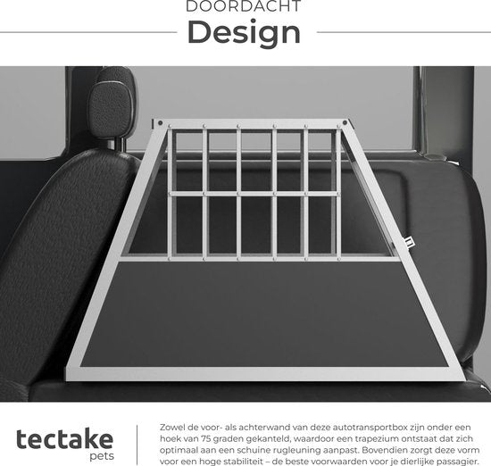 tectake® Autobench hondenbench Schnubi - Hondentransportbench - div afmetingen double of single (Single, 66 x 90 x 69,5 cm)