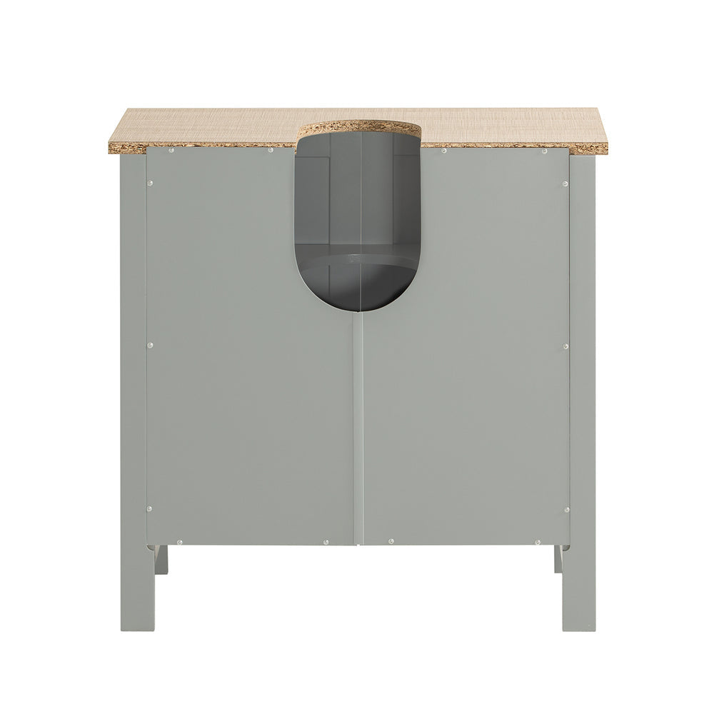 SoBuy Wastafel Onderkast BZR69-HG – 2 Deuren met Plank – 60x30x60 cm – Modern Grijs Badmeubel