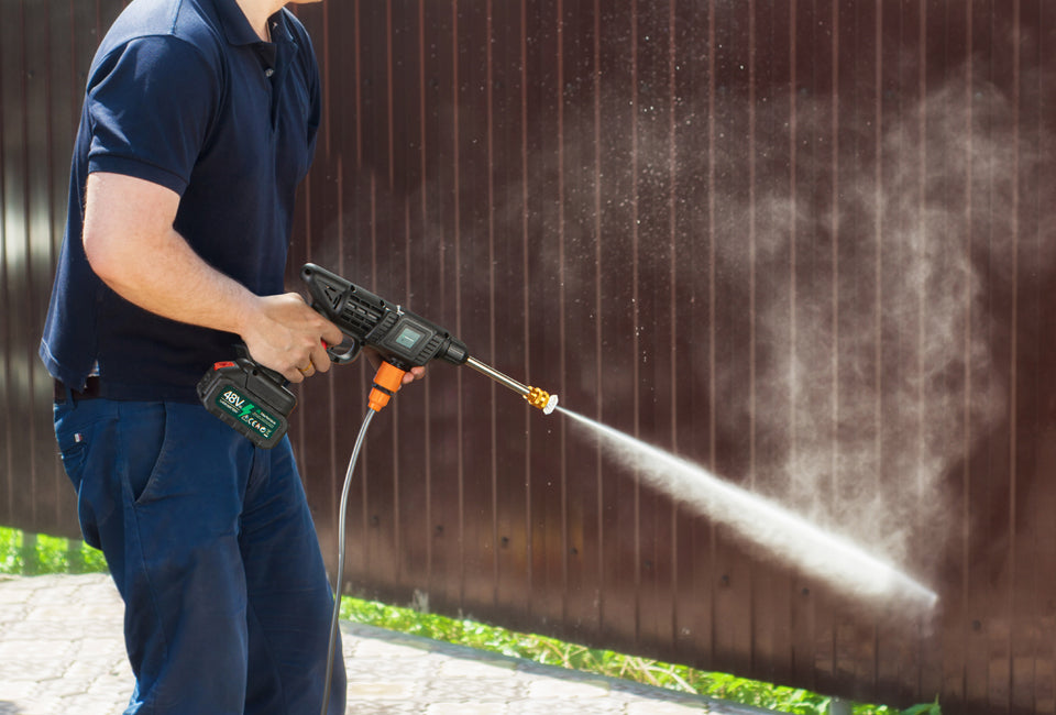 Hortensus 3-in-1 Hogedrukreiniger - Draagbaar - Incl. 48V-Accu en Opbergbox - 25 bar werkdruk - Zwart