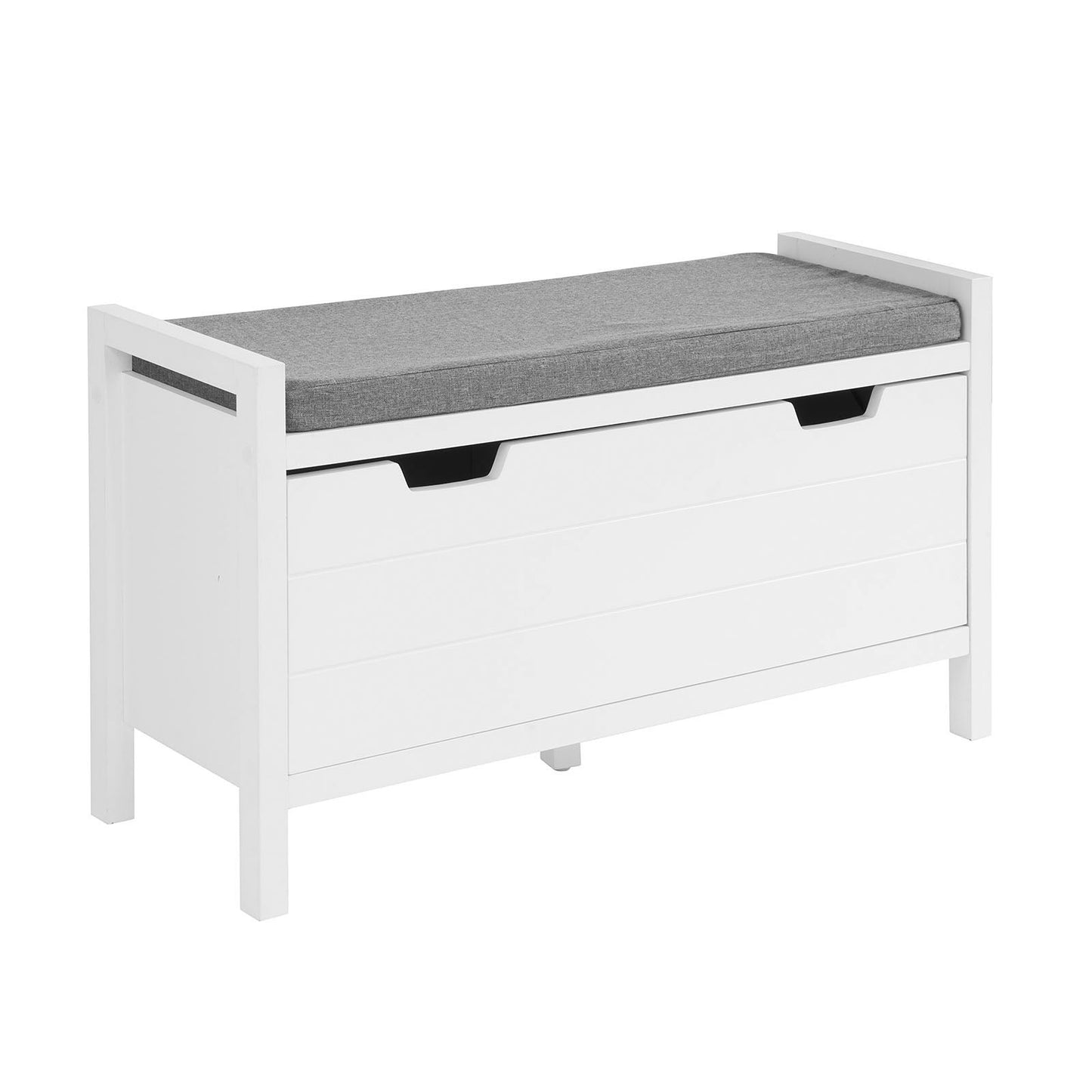 SoBuy Schoenenbank met 2 laden - Max. 150 kg - 91 x 30 x 50 cm - Wit/ Grijs