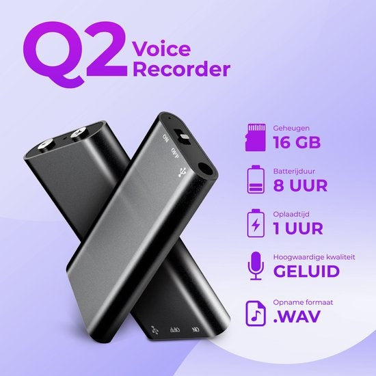 Garpex® USB afluisterapparaat - Afluisterapparatuur - Afluisteren opnemen - Spy recorder - Dictafoon - Voice - Grote opslag - 16GB