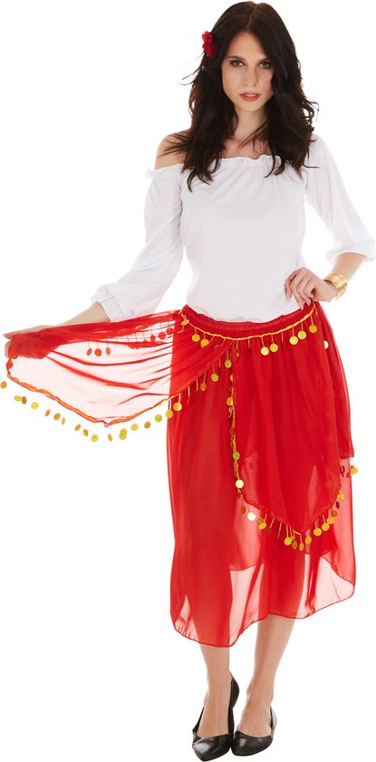 Dressforfun vrouwenkostuum gypsy XXL - verkleedkleding kostuum halloween verkleden feestkleding carnavalskleding carnaval feestkledij partykleding - 301009
