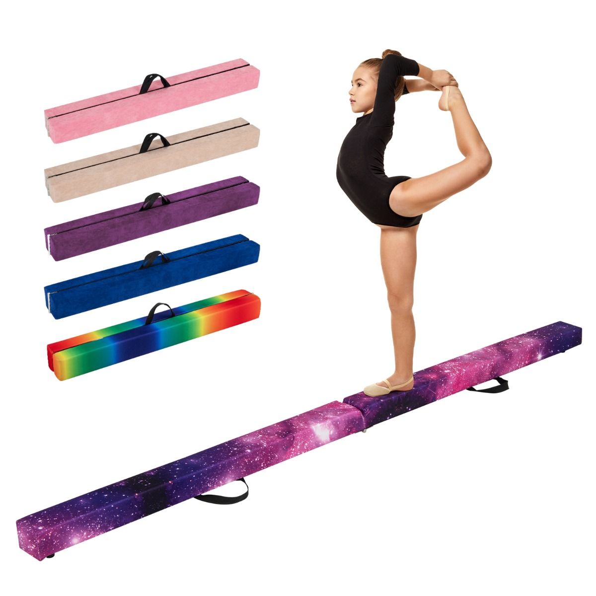 Coast Opvouwbare Evenwichtsbalk - Schuimrubberen Gymnastiekbalk - Antislip - Verloop 270 x 10 x 7,5 cm