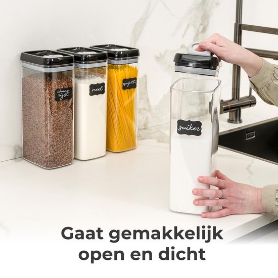 Stosh Voorraadpotten - Voorraadbussen - Snoeppot - 4 Stuks - 3.2L - BPA vrij - Kunststof