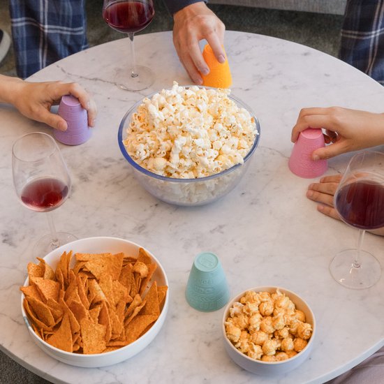 JAP Appliances Happy Pops - Retro popcornmachine (2-3 personen) 1200W - Inclusief maat- en botersmeltlepel - Klaar binnen 3 minuten - Zonder olie - Groen