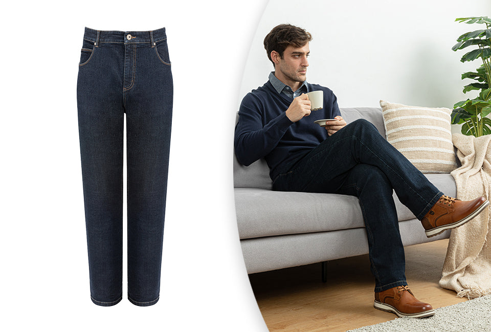 Milanoro - Stijlvolle jeansbroek voor heren - Zwartblauw - W31 - L32