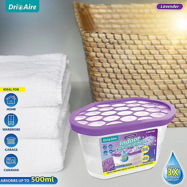 Dekton Dri Aire vochtvreter - Lavendel - 500 ml opnamecapaciteit