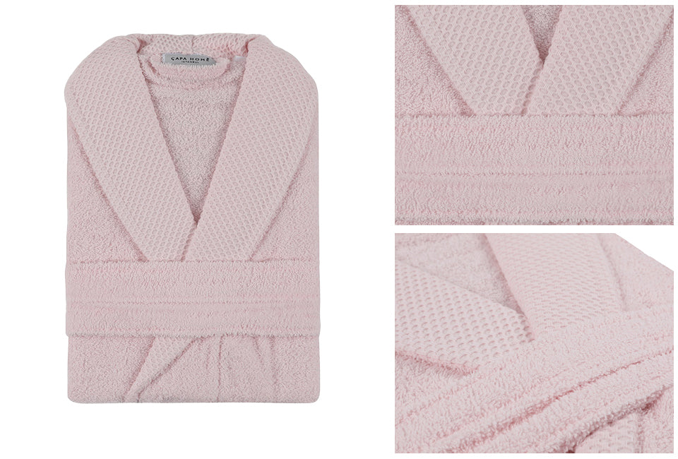 Capa Home luxe badjas katoen 360 gr/m² – roze – maat M – unisex