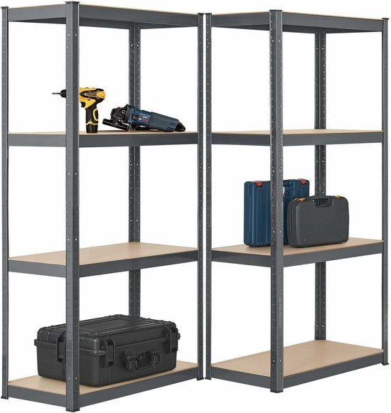 2 stuks Magazijnstelling / Opbergrek - Easy - 160 x 80 x 40 cm - Grijs