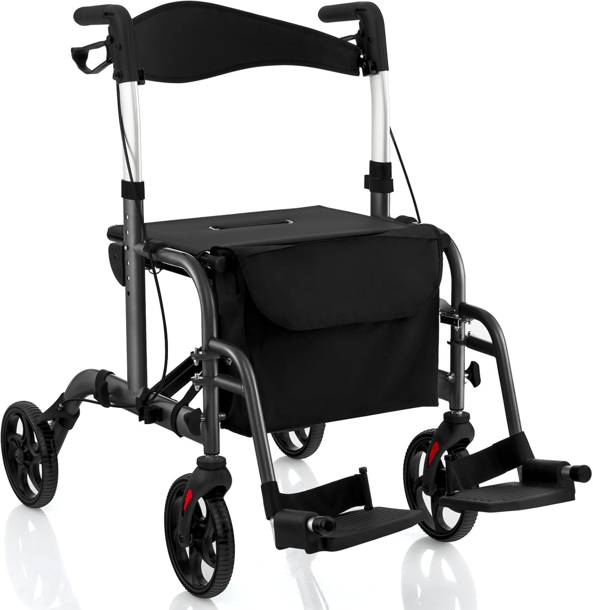 Coast Opvouwbare Rollator - Multifunctioneel - Verstelbare Hoogte - Met Tas en Stokhouder - Zwart