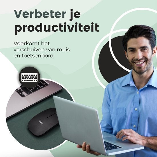 WURK Professionele Bureau Onderlegger Kunstleer Bureau Organizer Bureau Accessoires Inclusief Kabel Clip Muismat XXL - 120x60 Groen