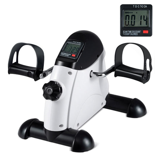 Coast Mini Pedaaltrainer voor Arm- en Beentraining – Draagbare Hometrainer met LCD-display – Verstelbare Weerstand – 39 x 35 x 30 cm – Wit