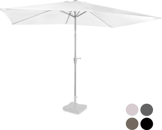 VONROC Premium Parasol Rapallo 200x300cm – Duurzame parasol - Kantelbaar – UV werend doek - Wit – Incl. beschermhoes