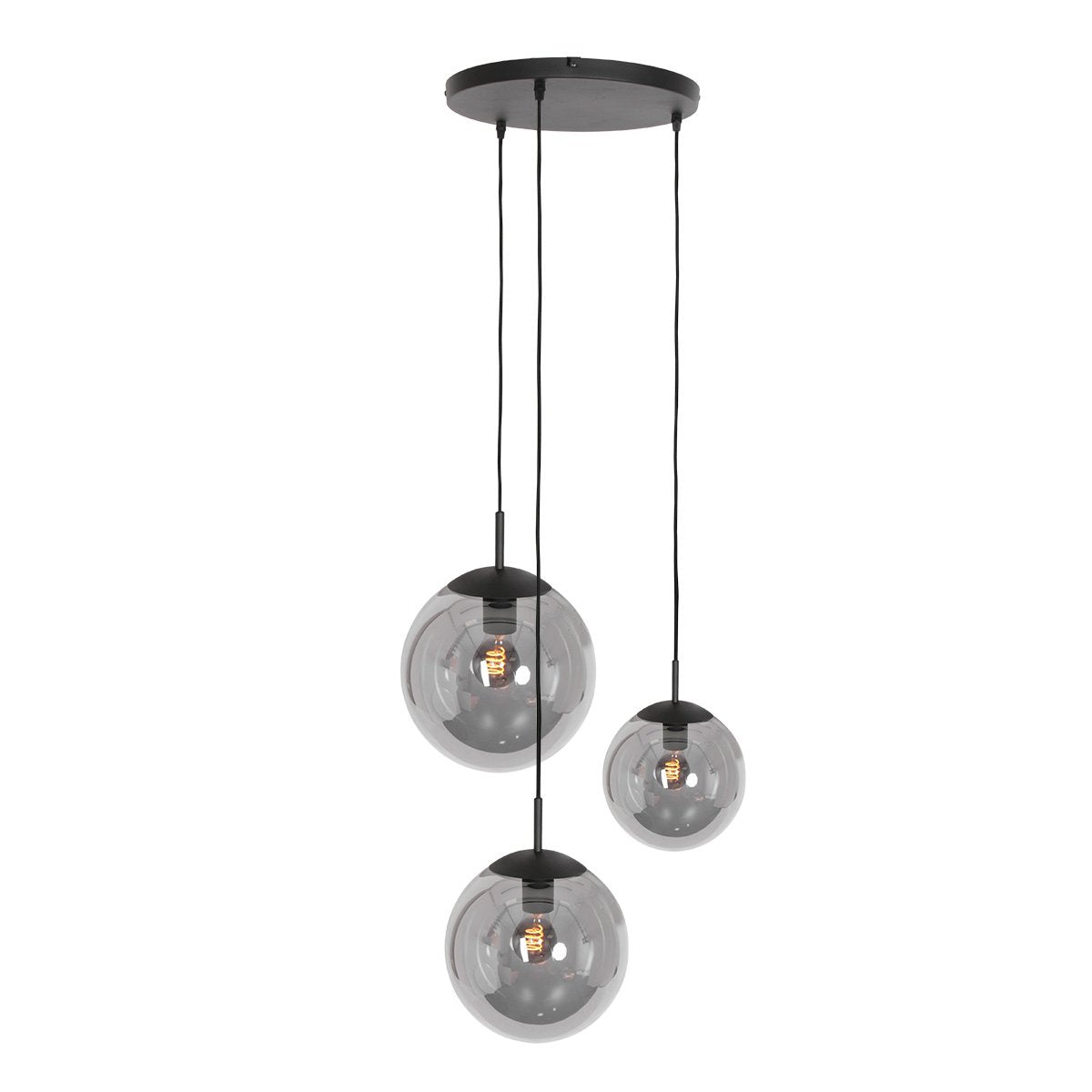 Steinhauer - hanglamp - Bollique LED - zwart - glas metaal - Ø 40cm - E27 - 3123ZW