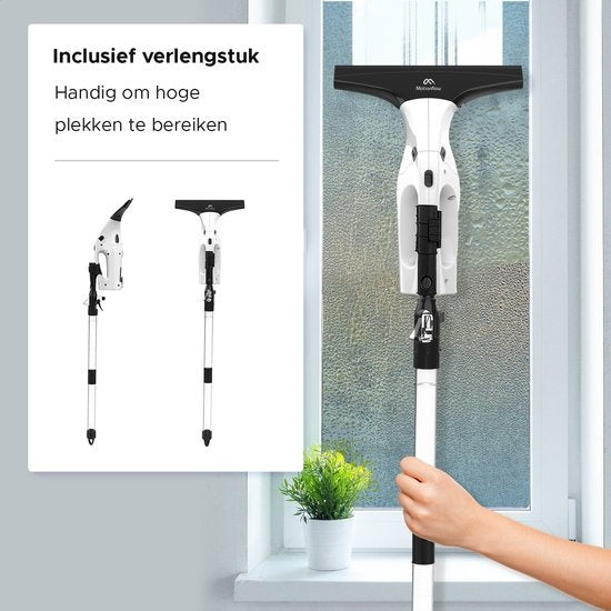 Motionflow Vacuüm Raamwisser met verlengstuk 61cm - Elektrische ruitenreiniger met inwasser - Oplaadbaar
